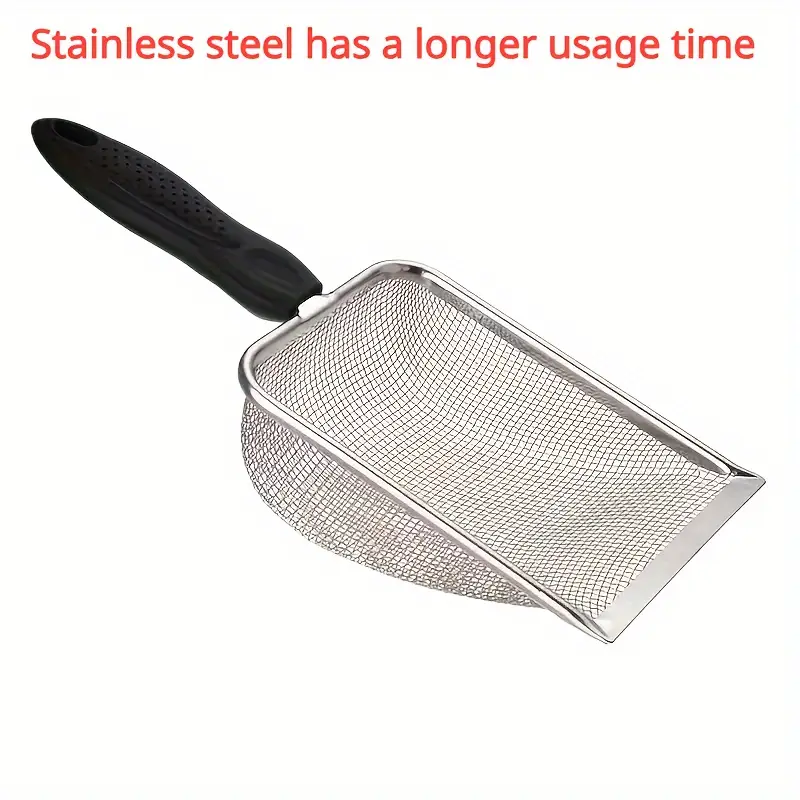 1 durable stainless steel cat litter scraper an efficient pet cleaning tool suitable for all types of cat litter making it convenient for cat owners to clean