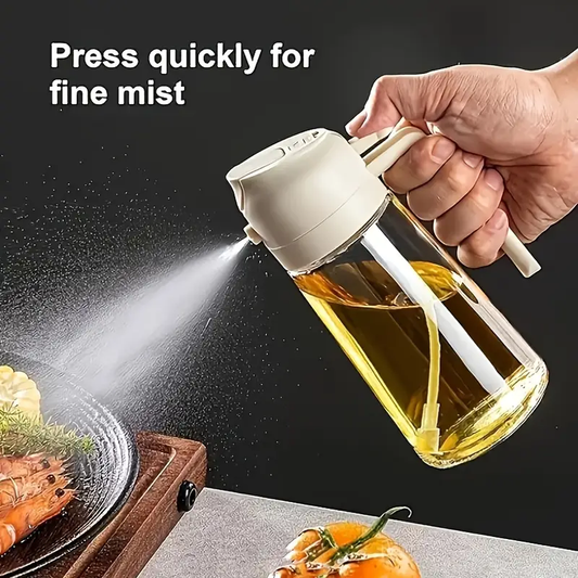1pc dual use oil spray bottle for cooking precise quantitative misting sprayer with bpa free plastic large capacity kitchen outdoor bbq oil dispenser for baking grilling salad dressing