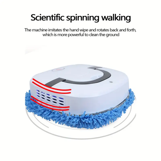 USB Rechargeable Smart Robot Mopper with Automatic Spray - Quiet 20dB, Dual-Mode Wet & Dry Cleaning, Blue Microfiber Mop, Intelligent Floor Sweeper for Home without Without adapter and plug