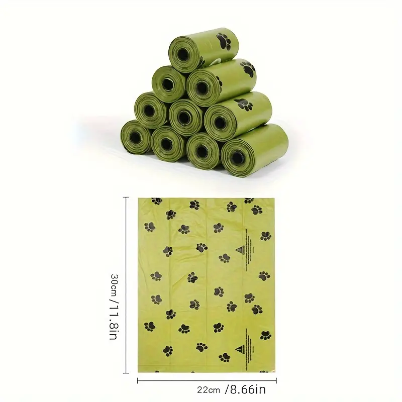 leak proof dog poop bags with paw print pattern 10 20 30 rolls high quality polyethylene outdoor pet waste disposal bags pet waste disposal paw print design durable plastic bags dog waste disposal
