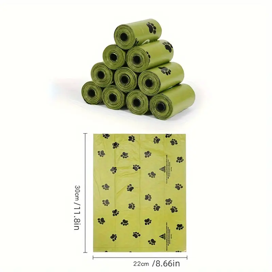 leak proof dog poop bags with paw print pattern 10 20 30 rolls high quality polyethylene outdoor pet waste disposal bags pet waste disposal paw print design durable plastic bags dog waste disposal