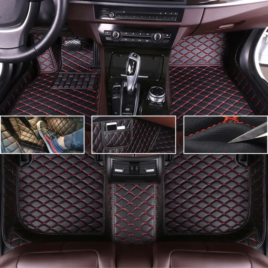 car floor mats for dodge for journey 7seat 2009 2017 full coverage all weather protection waterproof non slip pu leather black red
