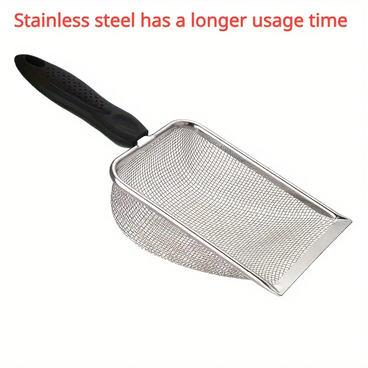 1 durable stainless steel cat litter scraper an efficient pet cleaning tool suitable for all types of cat litter making it convenient for cat owners to clean
